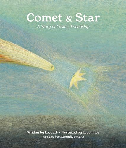 Book cover: Comet approaching a bright, small star in a blue sky.