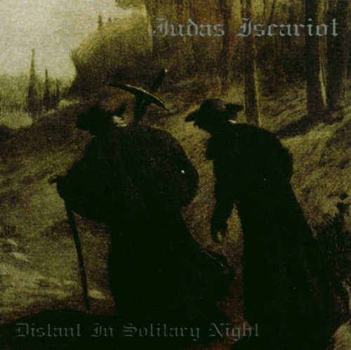 Dark album cover depicting two cloaked figures in a somber landscape.