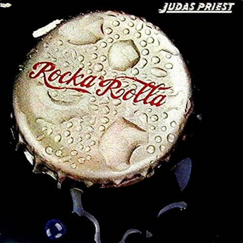 Judas Priest’s “Rocka Rolla” vinyl album cover, resembling a soda bottle cap.