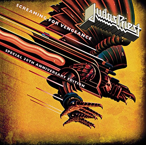 Judas Priest album cover: a metallic, clawed foot against a fiery background.