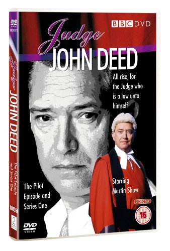 DVD cover for “Judge John Deed” featuring Martin Shaw in judicial robes.