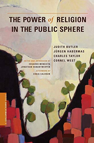 Book cover: "The Power of Religion in the Public Sphere" with abstract art.