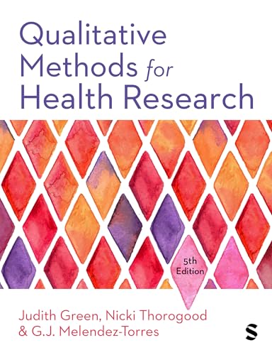 Book cover for Qualitative Methods for Health Research with a colorful diamond pattern design.