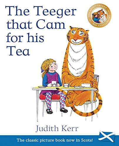 Book cover: girl and tiger having tea at a small table.
