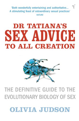 Book cover for Dr. Tatiana's Sex Advice to All Creation featuring two blue beetles.