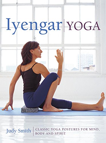 Book cover: woman in blue yoga pose, seated on a block.