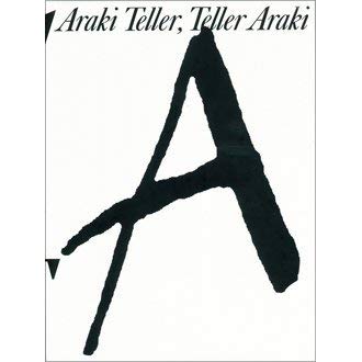 Book cover with the title Araki Teller, Teller Araki and a large black letter A.