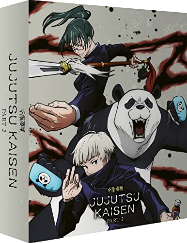 “Jujutsu Kaisen: Part 2” Blu-ray cover featuring anime characters and red splatters.