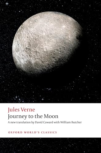 Book cover: Moon against starry sky, title "Journey to the Moon".