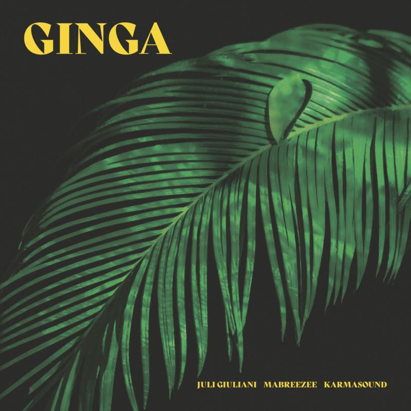 Vinyl record cover: green palm frond with yellow “GINGA” text.