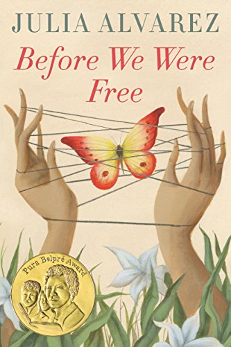 Book cover featuring a red butterfly trapped in strings between two open hands.