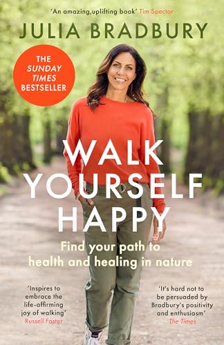 Book cover featuring Julia Bradbury in an orange sweater and green trousers on a path.