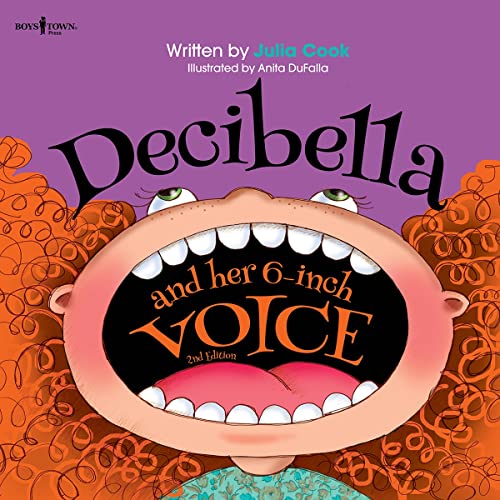 Book cover: illustrated child with large open mouth and curly hair.