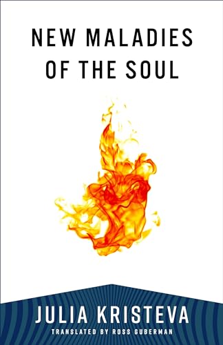 Book cover: "New Maladies of the Soul" with a fiery image.
