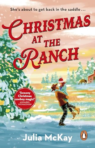 Book cover: couple embracing in snowy landscape, "Christmas at the Ranch" title.