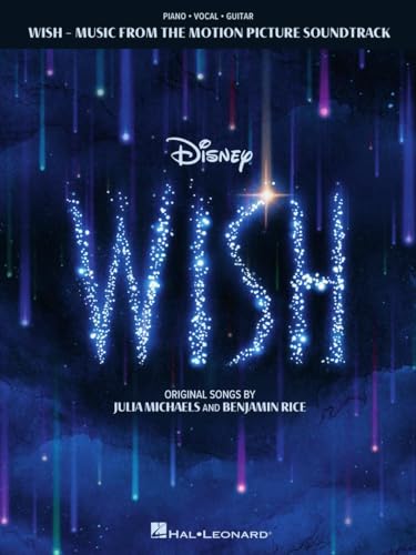 Sheet music cover for Disney’s “Wish” soundtrack, with starry text.