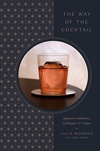 Book cover featuring a cocktail in a glass against a patterned background.