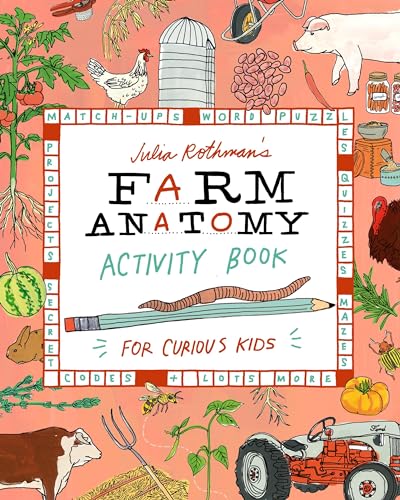Colorful illustrated cover of "Farm Anatomy Activity Book" with farm elements.