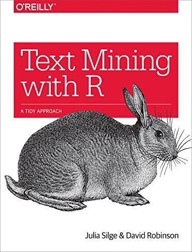 Book cover: "Text Mining with R" featuring a rabbit illustration.