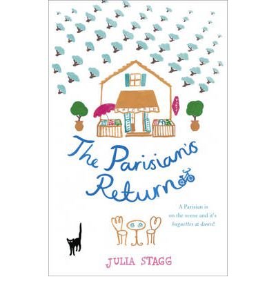 Book cover with illustrated house, chairs, cat, and title "The Parisian's Return".