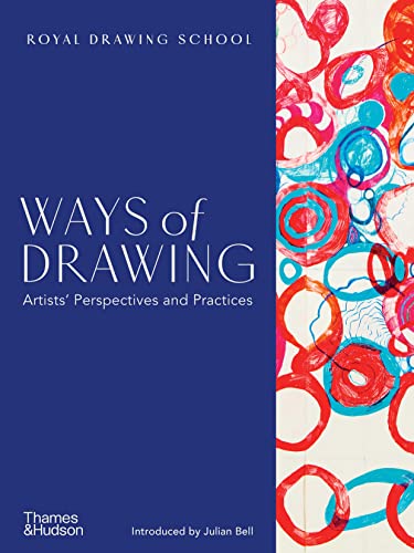 Book cover: “Ways of Drawing” with abstract colorful looping lines.