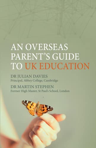 Book cover with butterfly image, titled “An Overseas Parent’s Guide to UK Education.”