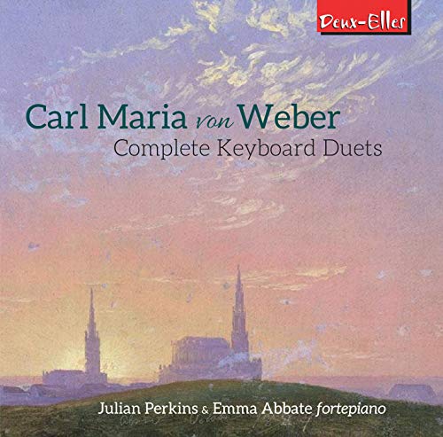 CD cover for Carl Maria von Weber keyboard duets, featuring a castle.