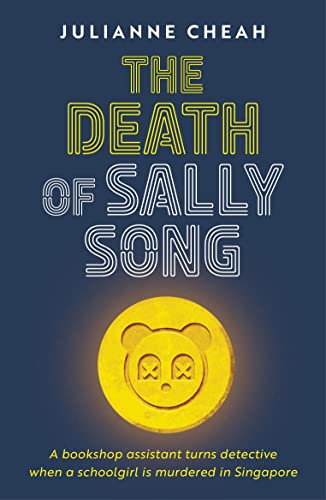 Book cover: "The Death of Sally Song" with yellow text and a bear illustration.