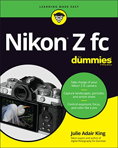 Book cover featuring a silver Nikon Z fc camera with a bird on the screen.