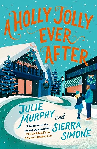 Book cover with illustrated snowy town, couple, and title “A Holly Jolly Ever After.”