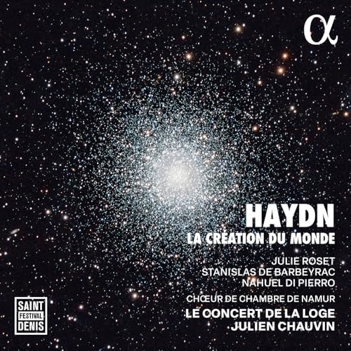 CD cover for Haydn’s “La Création du Monde” with starry background.