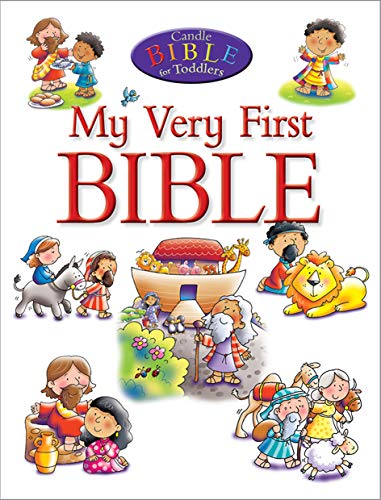 Colorful illustrated cover of “My Very First Bible” for toddlers.