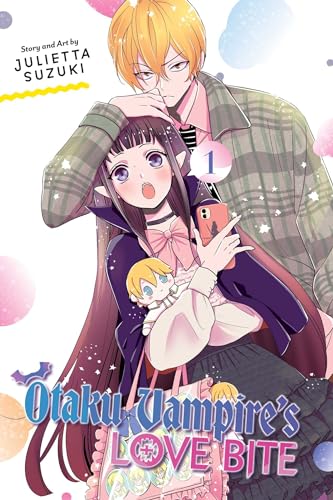 Manga book cover with anime-style vampire and otaku characters, likely in a romantic scene.