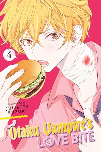 Manga cover featuring a blonde man with a burger, volume four.