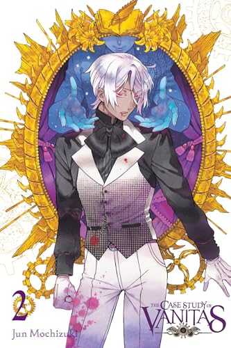 Illustration of a man with white hair and red eyes on manga cover.