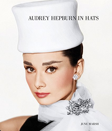 Audrey Hepburn portrait, wearing a white hat and jewelry.