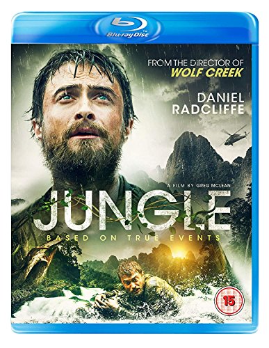 Jungle" Blu-ray cover featuring Daniel Radcliffe with a jungle background.