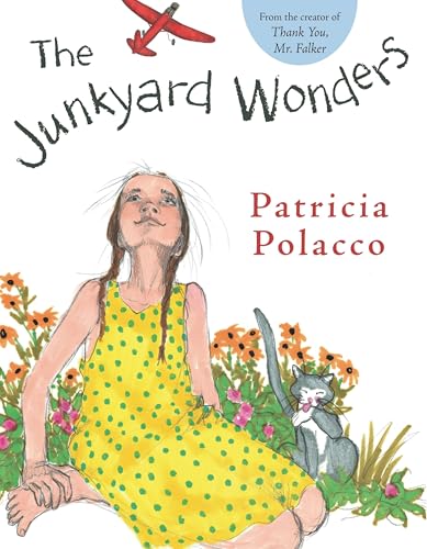Book cover: girl with cat among flowers, illustrated style.