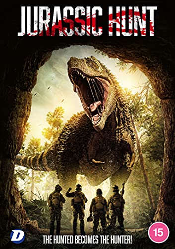 DVD cover featuring soldiers facing a large dinosaur emerging from a cave entrance.