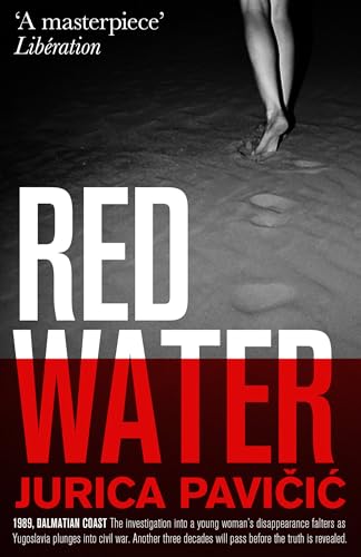 Book cover showing bare feet walking on sand, with red and white text overlay.