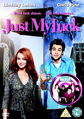 DVD cover featuring Lindsay Lohan and Chris Pine standing under a split-weather umbrella.