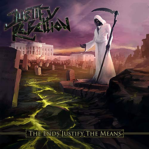 CD cover: Grim Reaper figure overlooking a graveyard and distant capitol building.