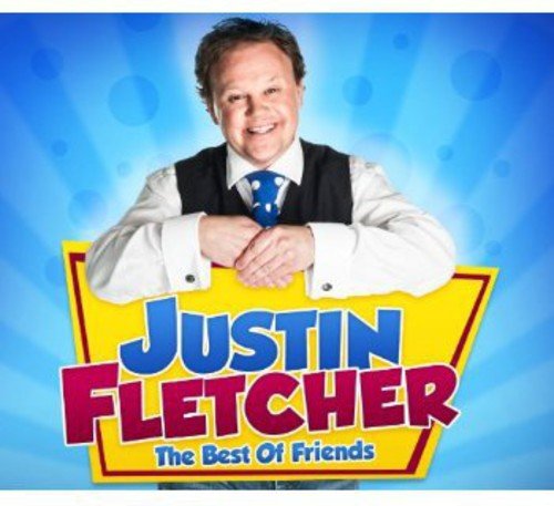 CD cover featuring Justin Fletcher smiling, with bright yellow text.
