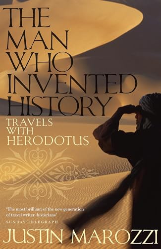Book cover: desert landscape with a figure, title "The Man Who Invented History".