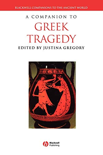 Book cover: “A Companion to Greek Tragedy” with ancient vase illustration.