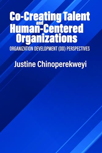 Book cover with blue diagonal lines and white text: "Co-Creating Talent...