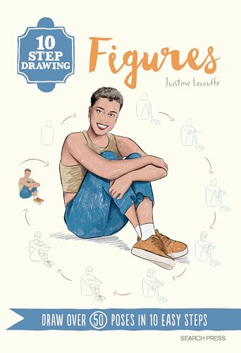 Book cover showing a person sitting, surrounded by a circular 10-step drawing guide.
