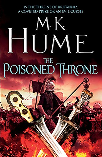 Book cover: “The Poisoned Throne” depicts armored figures amidst fiery chaos.