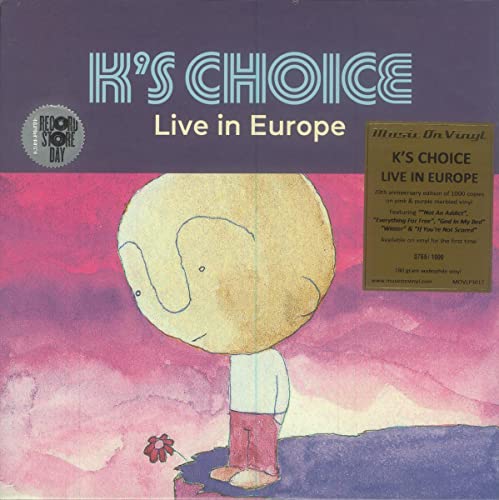 Vinyl record cover for K's Choice "Live in Europe" with illustrated figure.