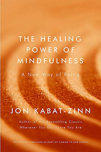 Book cover with orange swirls and white text: "The Healing Power of Mindfulness.